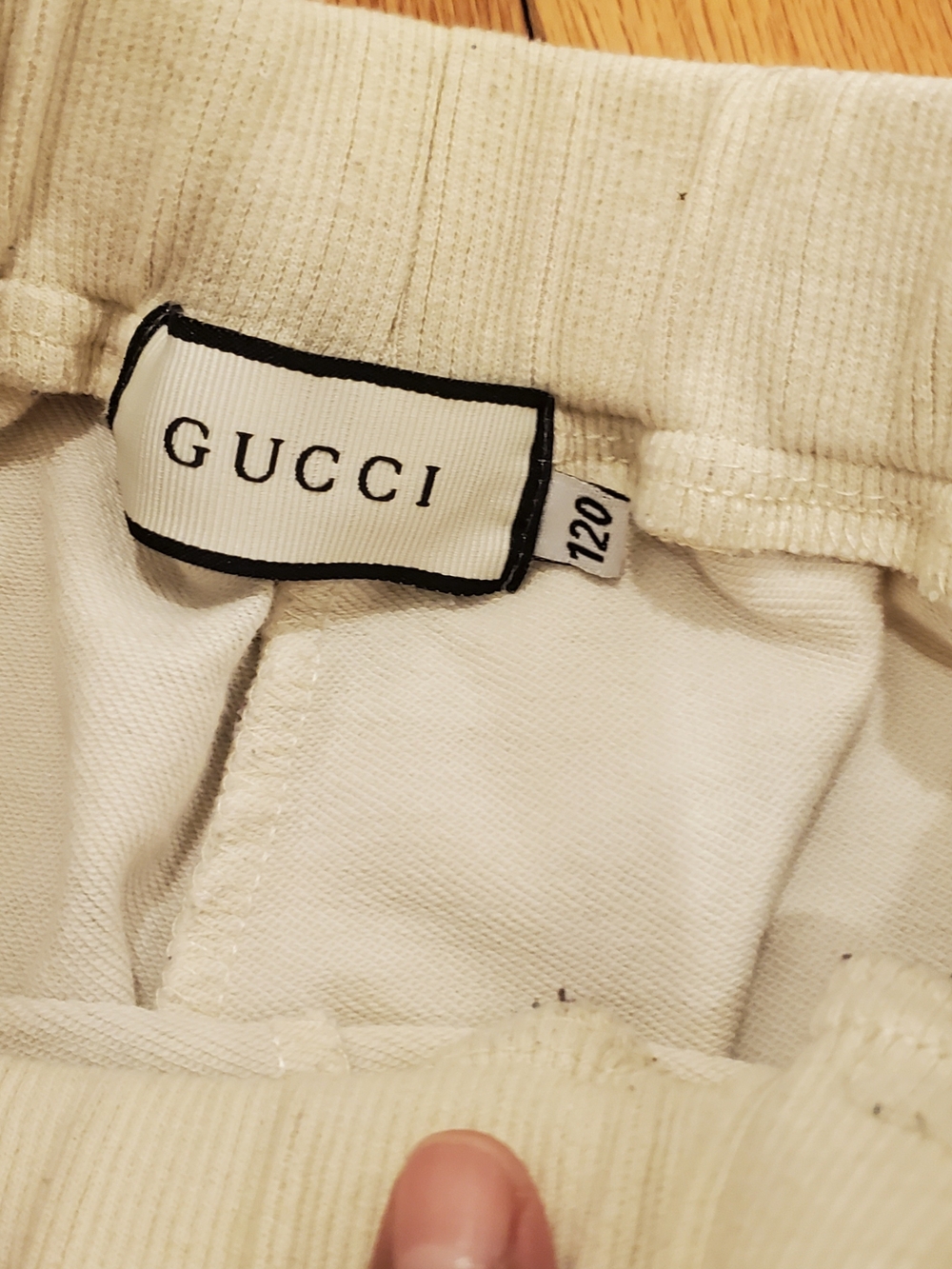 GUCCI Cream/Off-White Kids Sweatpants - Size 6/7 - Picture 3 of 5